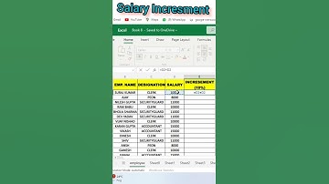 MS Excel ka tips and tricks / Excel shortcuts / How to increasement salary in ms excel / #msexcel