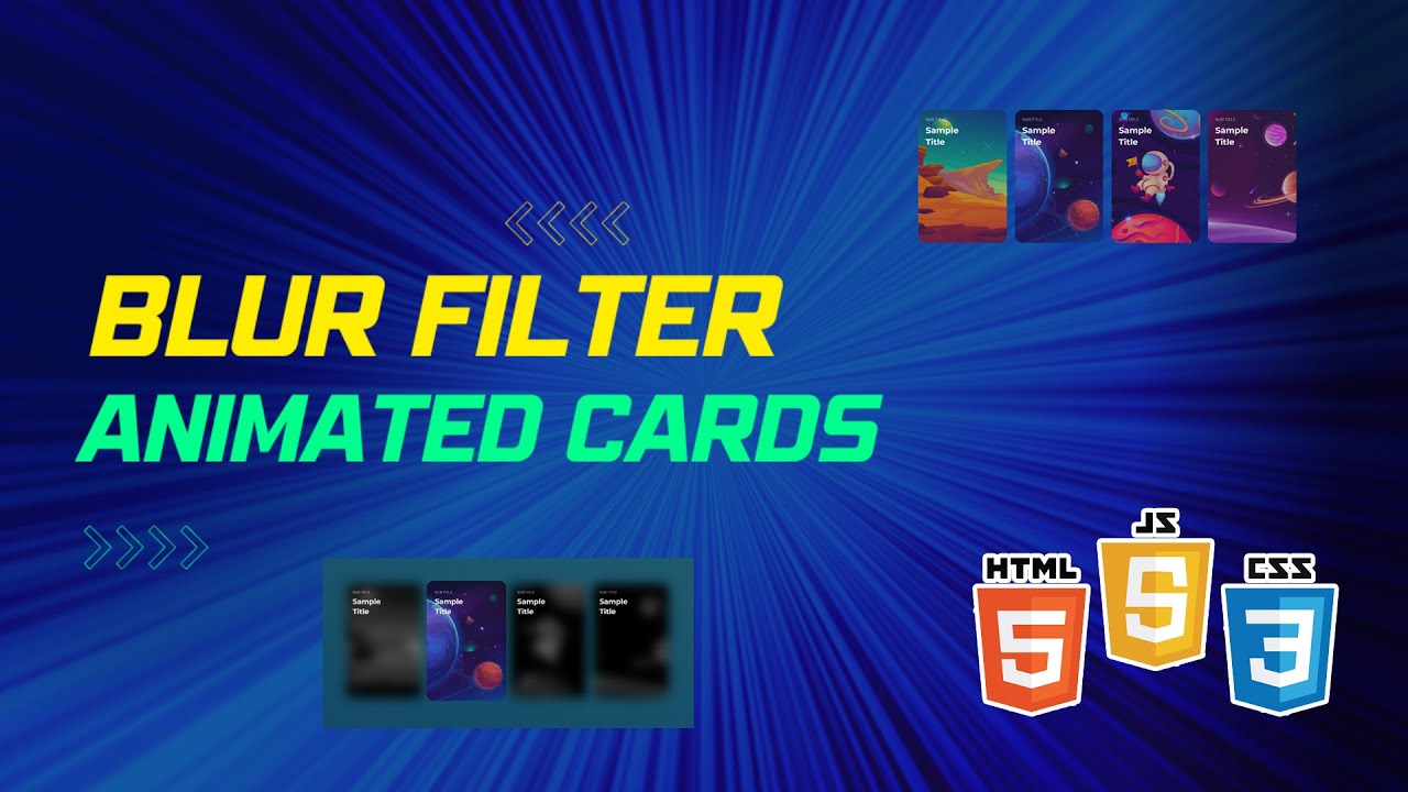 Blur Filter Animated Cards using HTML and CSS - YouTube