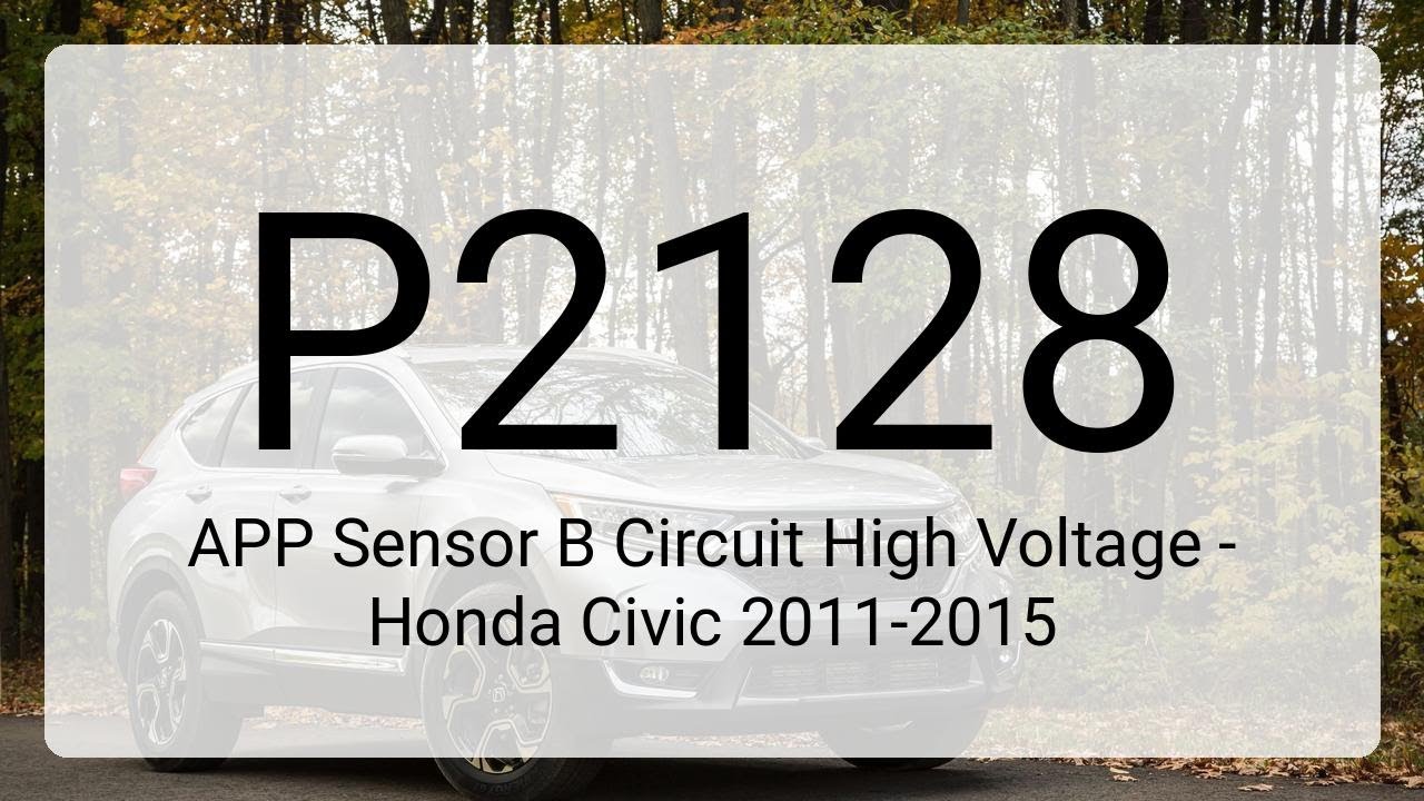 DTC P2128: APP Sensor B Circuit High Voltage - Honda Civic 2011-2015 ...