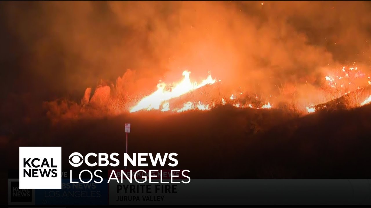 Firefighters continue battling 200-acre Pyrite Fire burning in Jurupa Valley