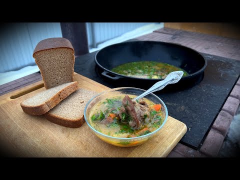 ШУЛЮМ - Вкусный Суп из Баранины в Казане на костре. ENG SUB