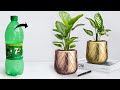 Plastic bottle flower vase || Flower vase making with cement || Best out of waste