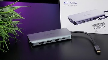 Elecife Tutorial | 12 in 1 Triple Mirror Extend Display USB C Dock Station with Massive Expansion