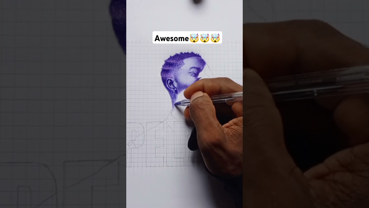 Realistic Portrait Drawing with Ballpoint Pen