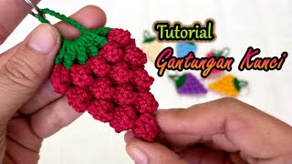 TUTORIAL MEMBUAT GANTUNGAN KUNCI RAJUTAN | Strawberry Stich