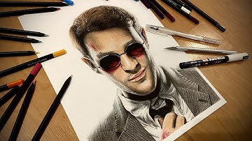 Drawing Daredevil - Matt Murdock - Charlie Cox TIMELAPSE