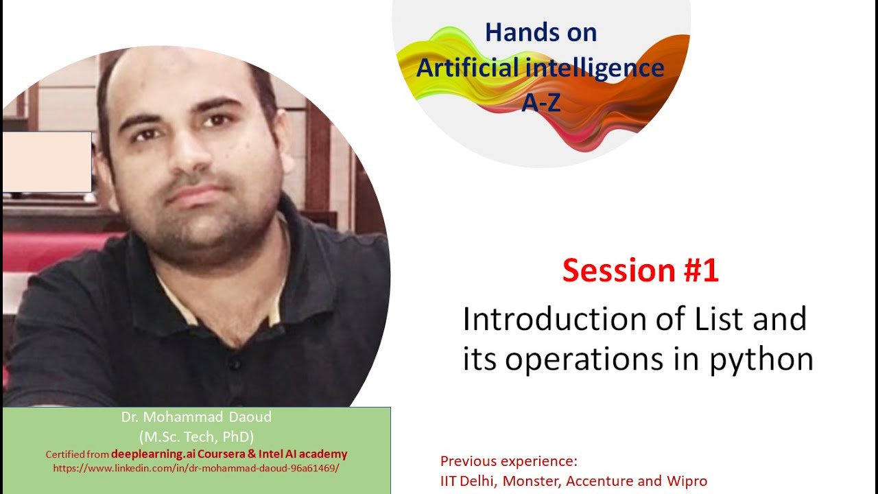 Introduction of List and its operations in Python (Session #1) - Hindi ...