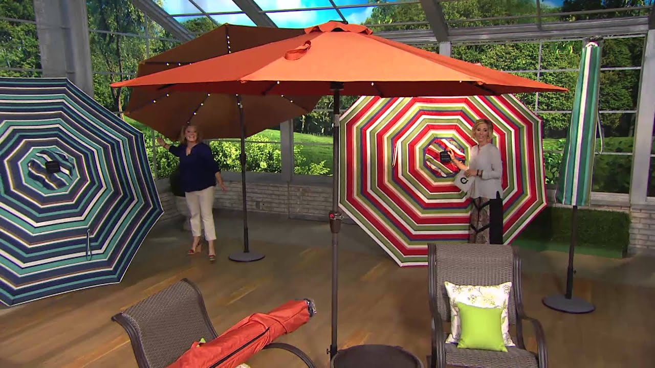 Atleisure 9 Light Touch Solar Umbrella With 44 Led S And Cover With Kerstin Lindquist Youtube