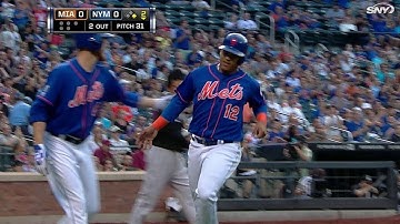 MIA@NYM: Tejada opens the scoring with an RBI single
