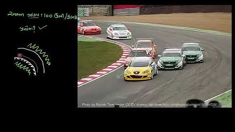 Race cars with constant speed around curve