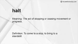 halt Meaning