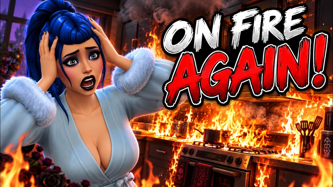 My Sim Set Her Kitchen on Fire… AGAIN! | The Sims 4