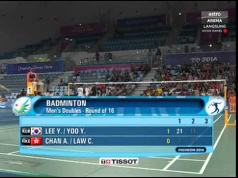 R16 - 2014 Asian Games - MD - YOO Y.S. / LEE Y.D. vs CHAN A.Y. / LAW C.H.