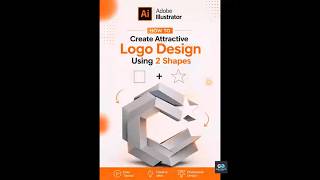 Create a 3D Logo in Illustrator with Just a Circle & Star..2026#logo #illustrator #graphicdesigning
