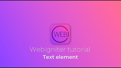 Text element Webigniter CMS