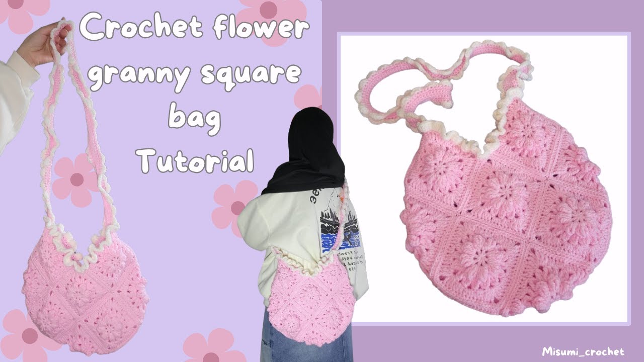 Crochet Flower Granny Square Bag Tutorial ! [ENG] | [FR]
