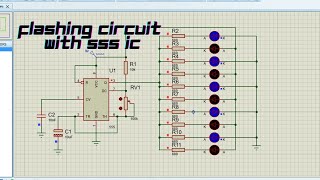 Simulation of two-channel flashing circuit in Proteus