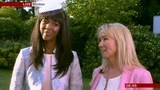 ITV Breakfast tv. Charlie talking about Meghans Royal wedding dress, Charlie talks about backlight.
