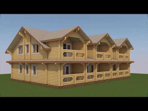 ხის სახლები (პროექტები) + სასტუმროს პროექტი  მრგვალი მორით , 2020