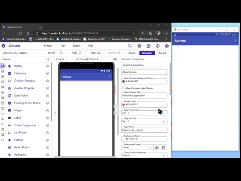 Creando apps con kodular/delivery/parte 01- diseño de login y sign in