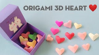 DIY IDEAS | 3D Origami Heart | Lucky Paper Heart | Gấp Trái Tim 3D bằng giấy cực đơn giản | Origami