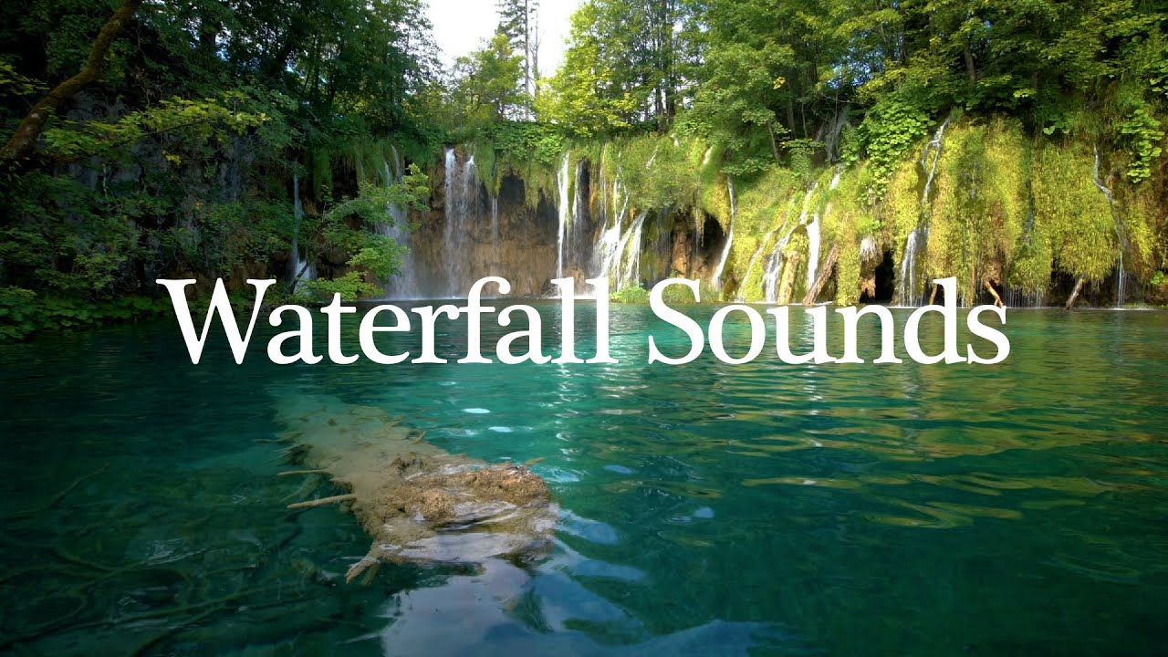 Calming turquoise waterfall sounds in Croatia, singing birds and flowing water for positive energy