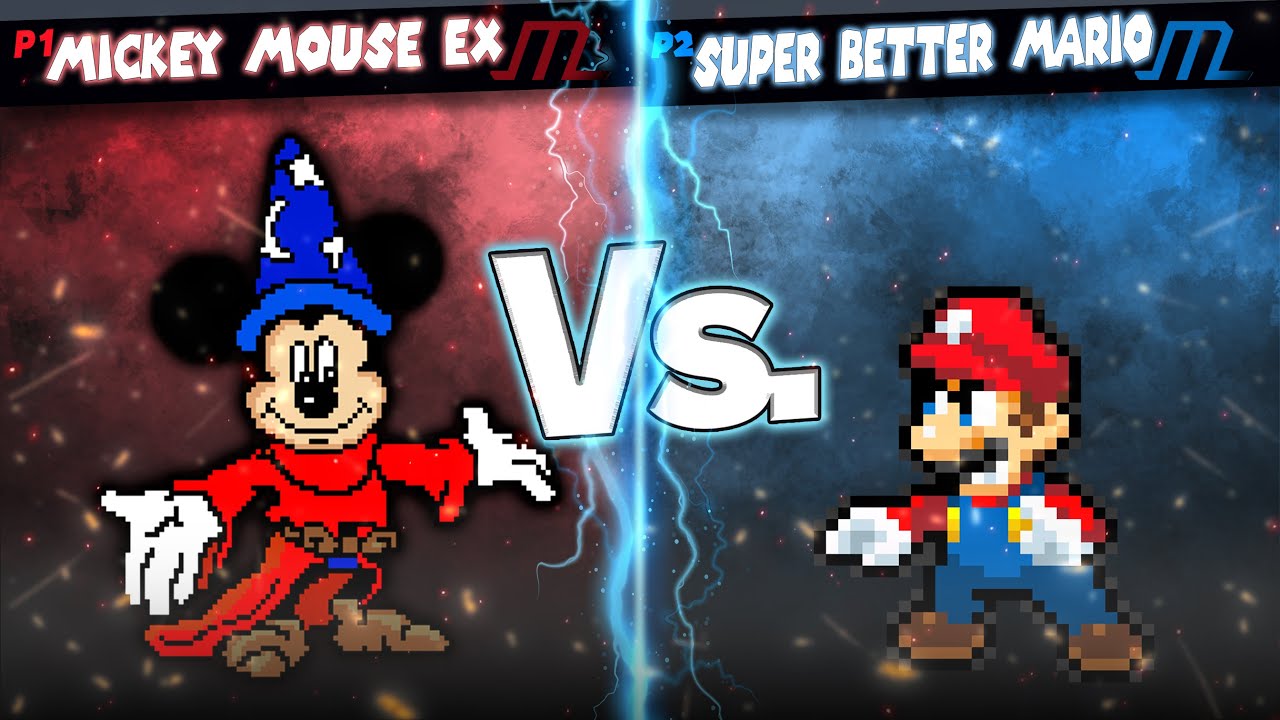 [MUGEN] AI BATTLE - Mickey Mouse EX vs Super Better Mario