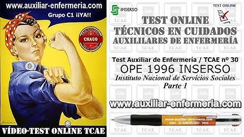 Test A.E. / TCAE nº 030 - OPE 1996 INSERSO - Instituto Nacional de Servicios Sociales - Parte 1
