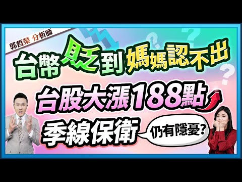 【台幣貶到媽媽認不出 台股大漲188點 季線保衛仍有隱憂?】2024.04.23(字幕版)