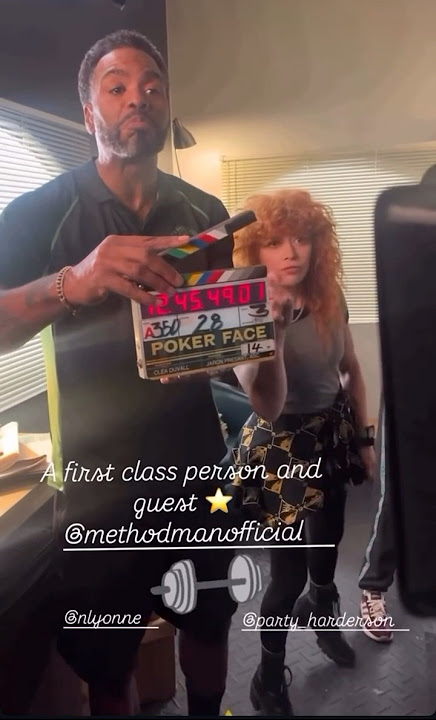 Natasha Lyonne and Method Man on set of Poker Face