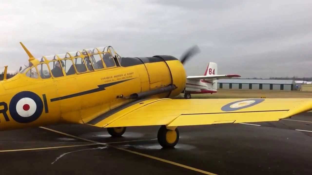 Canadian Museum of Flight Harvard Mark II P&W R1340 cold start