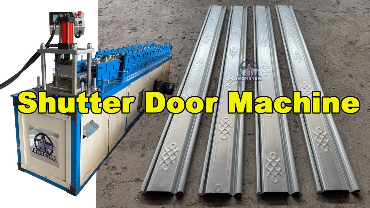 Shutter door roll forming machine with flowers