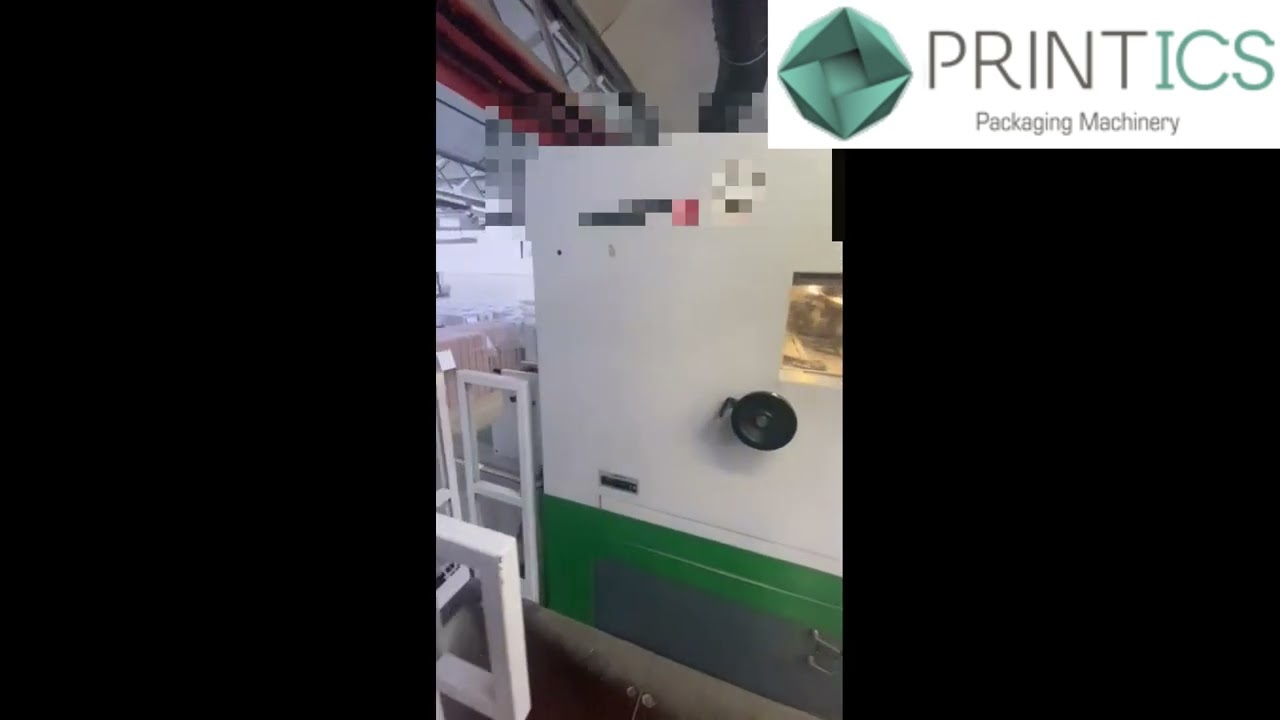 VIDEO OVERSYS U48501225 BOBST 104 ER FLAT BED DIE CUTTER, YEAR 2001