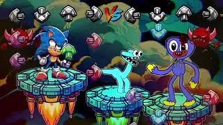 Epic battle FNF (Friday Night Funkin) Sonic and Huggy Wuggy (Poppy Playtime)