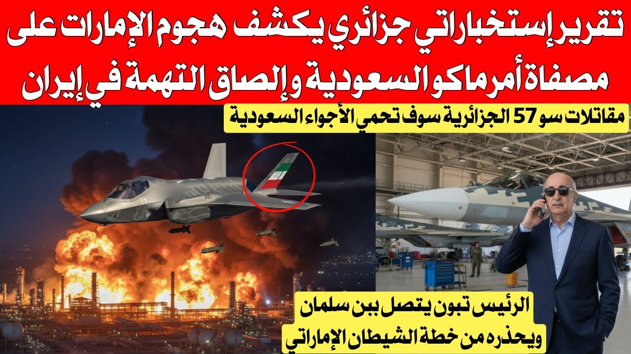 شاهد تقرير إستخباراتي جزائري يكشف هجو،،م الإمارات على مصفات أرماكو السعودية وإلصاق التهمة بإير،،ان