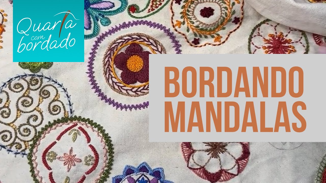 Bordando MANDALAS -  pontos Margarida, Rosa Raiada, Palestrina e Palestrina duplo e Apanhado