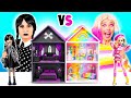 素晴らしいドールハウスを作ります ウェンズデー vs イーニッド ャレンジ | ミニ ビルド アイデア BaRaDa Challenge
