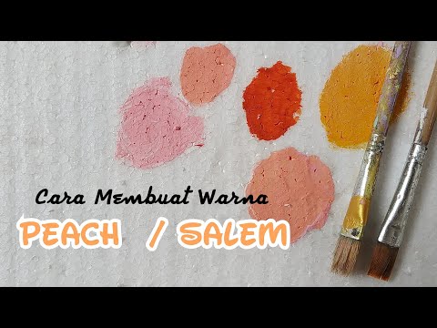 Membuat Warna Salem / Peach - cara mencampur dan oplos cat warna basis air