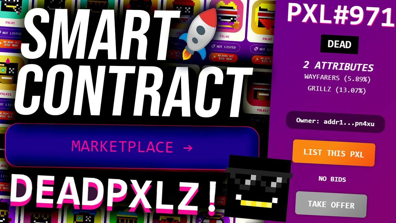 Cardano NFT Smart Contract Marketplace - DEADPXLZ Demo!