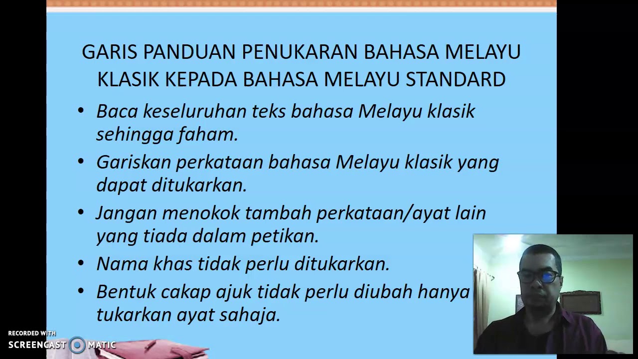 Bahasa melayu klasik ke bahasa melayu standard