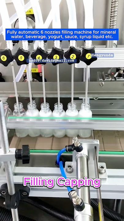 Automatic liquid filling line| 6 nozzle filling machine| capping machine| mineral water packaging …