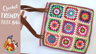 Crochet Easy Trendy Square Bag / Beginner Friendly Tutorial