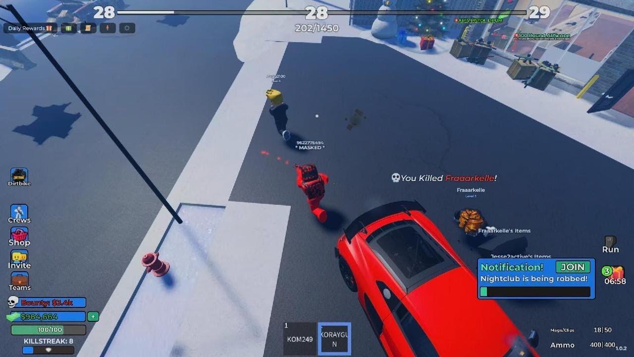 I become a red guy in cali shoot out