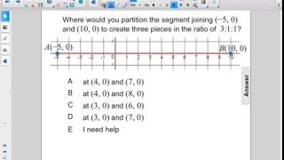 Geometry Analytic Partitions of a Segment Pt 2 Q27