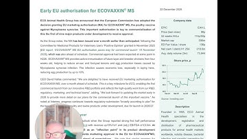 Eco Animal Health Secures EU Approval for ECOVAXXIN® MS