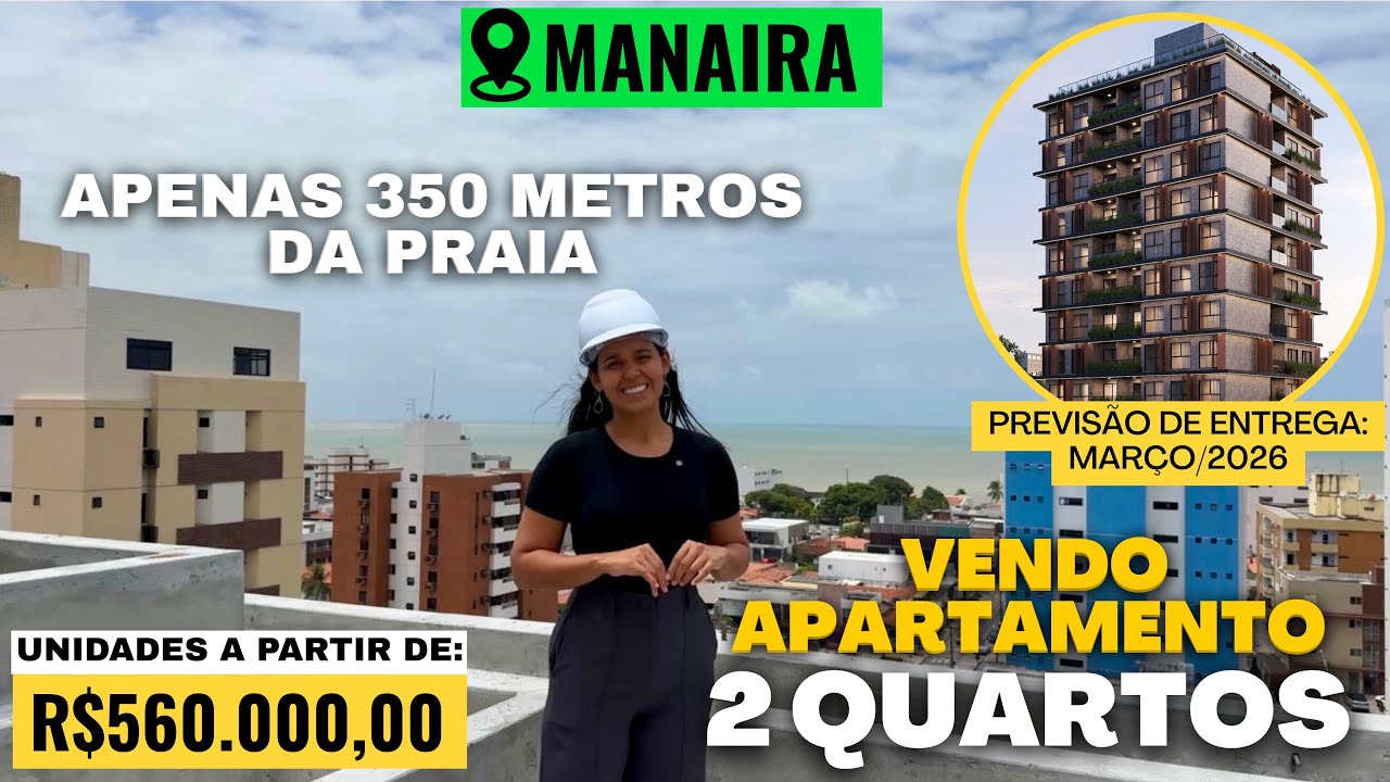 Vendo Apartamento de 2 quartos no bairro Manaira em João Pessoa-PB | 350 metros da Praia de Manaira 