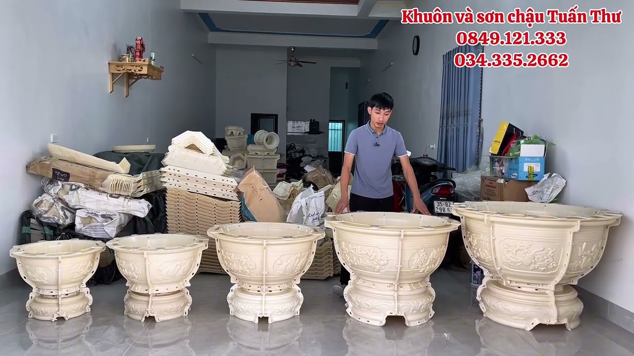 Khuôn chậu tròn 50 60 73 86 100 hàng Việt khuôn dày và đẹp