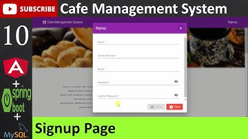 10. Cafe Management System - Signup Page (Angular, Spring Boot - Java, MySQL Database)