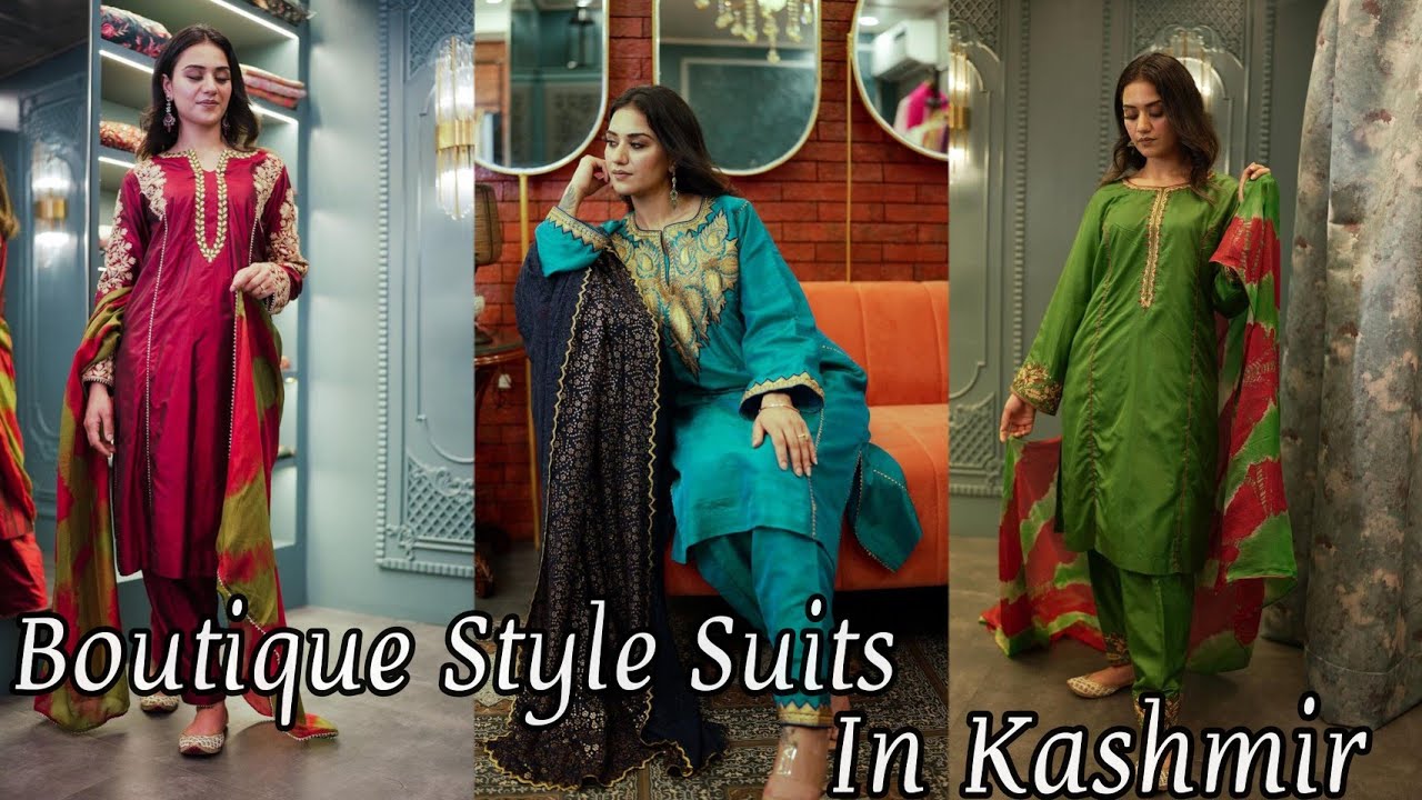 New Boutique Style Suits in Kashmir Silk Kurti with Plazo and