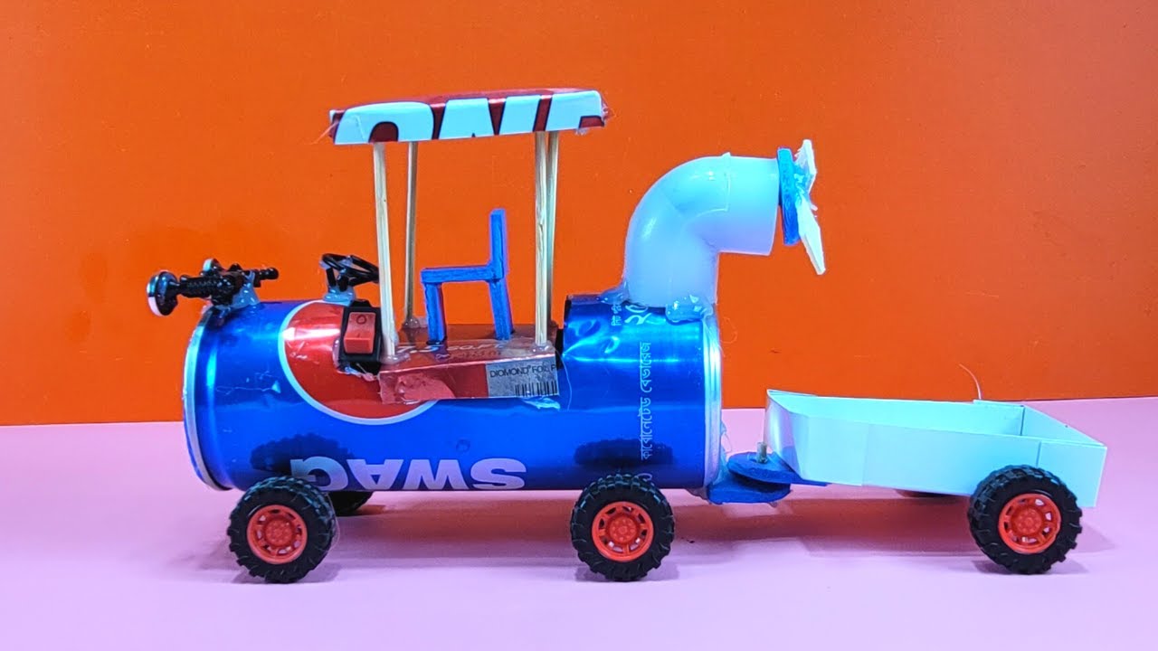 how-to-make-a-tractor-by-pepsi-can-youtube